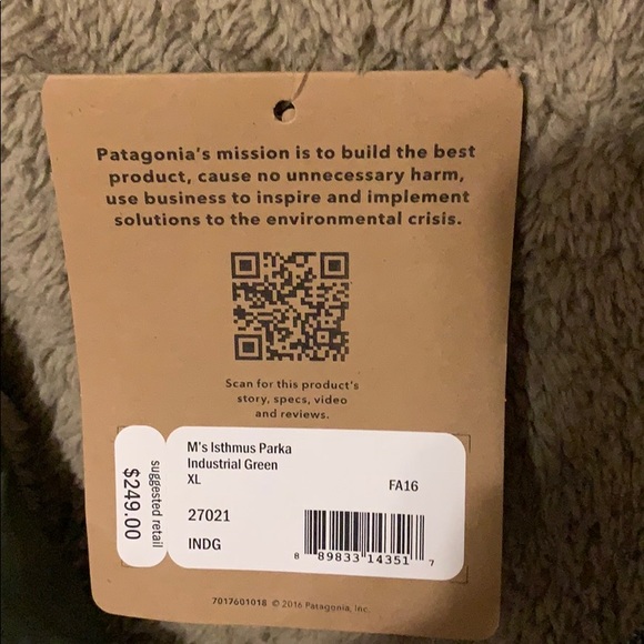 Patagonia Men's Isthmus Parka XL industrial green - Picture 5 of 6